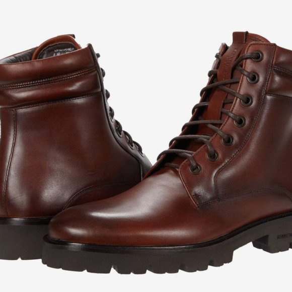 KENNETH COLE NEW YORK Men's Rhode Lug Construction Boots Size 7.5 NEW - Picture 1 of 8